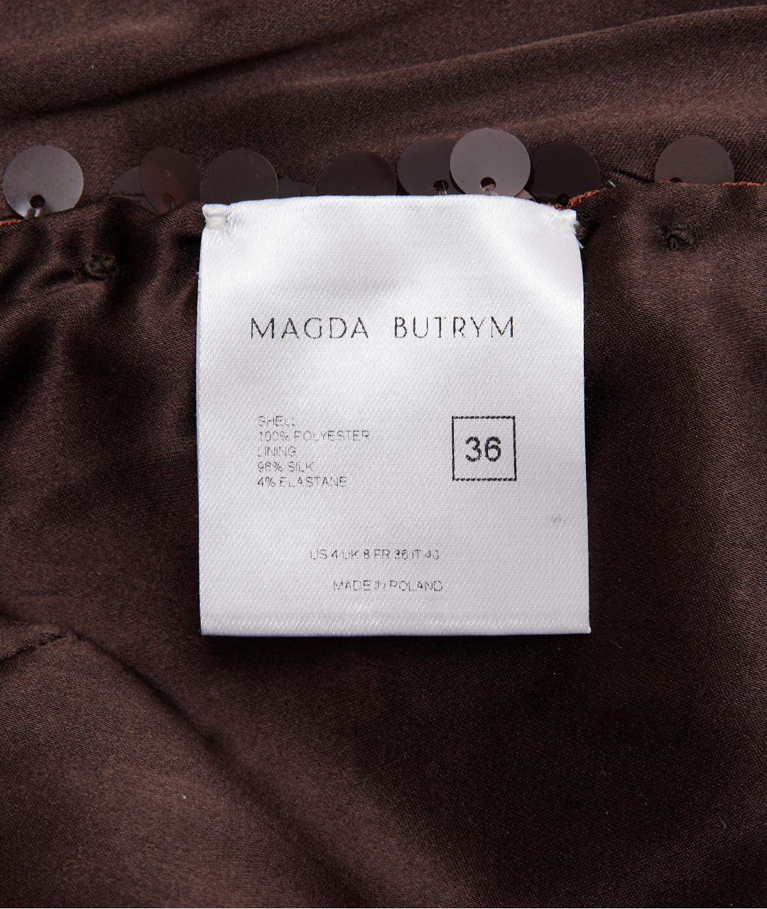 MAGDA BUTRYM Коричневое полиэстеровое коктейльное платье, фото 4