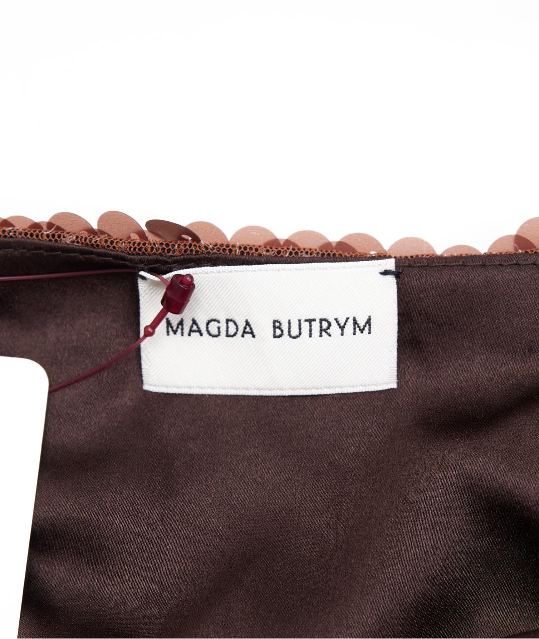 MAGDA BUTRYM Коричневое полиэстеровое коктейльное платье, фото 3
