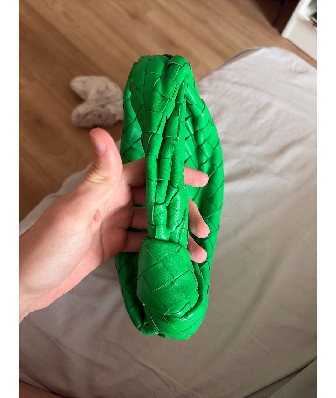 BOTTEGA VENETA Зеленая кожаная сумка с короткими ручками, фото 7