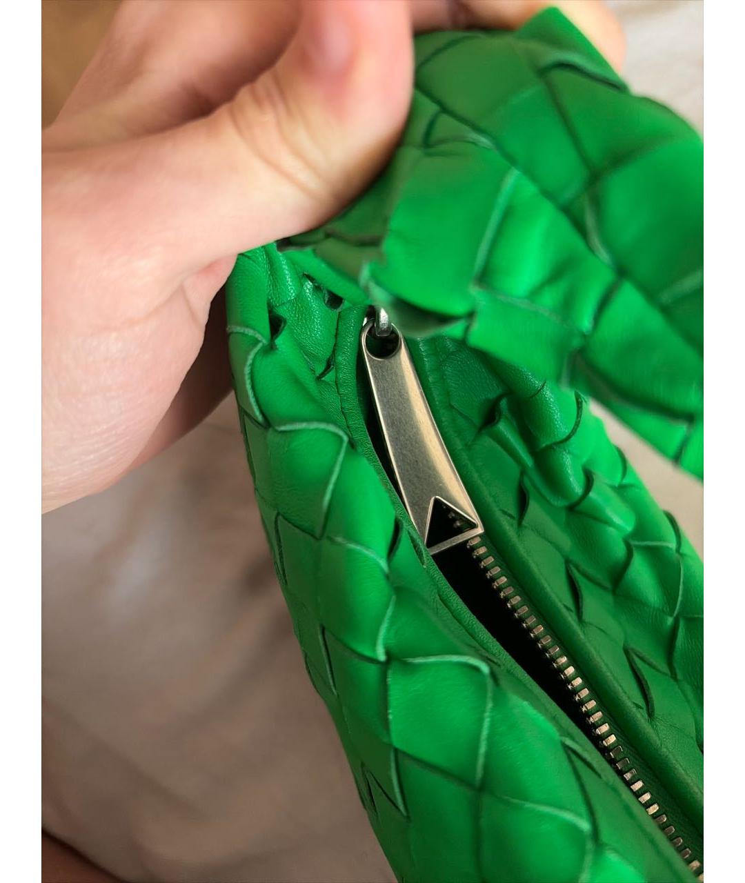 BOTTEGA VENETA Зеленая кожаная сумка с короткими ручками, фото 8