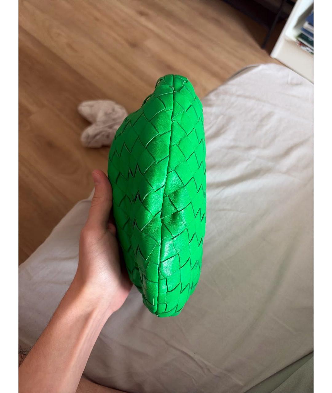 BOTTEGA VENETA Зеленая кожаная сумка с короткими ручками, фото 6