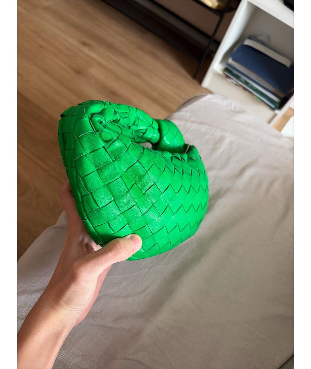 BOTTEGA VENETA Зеленая кожаная сумка с короткими ручками, фото 2