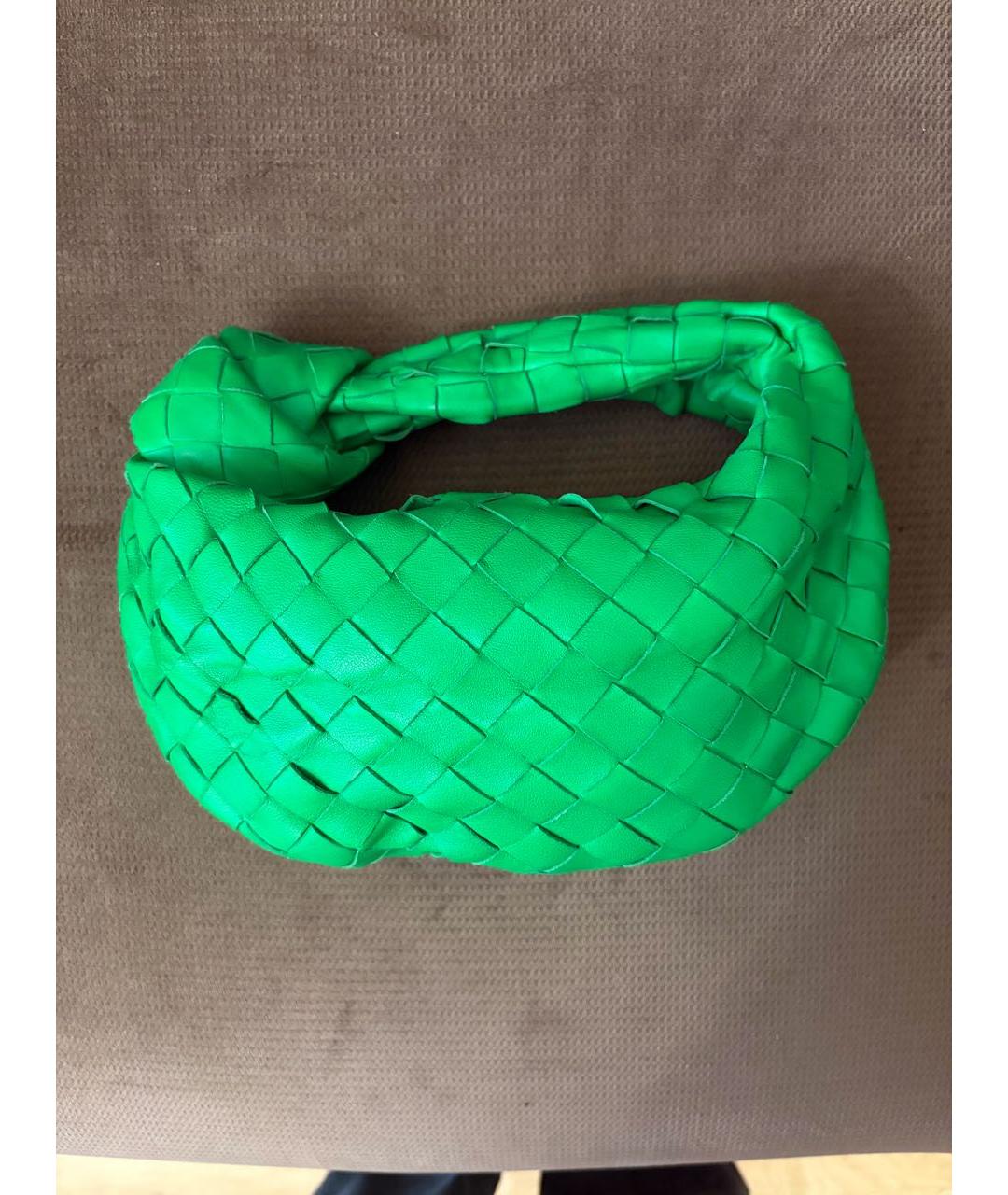 BOTTEGA VENETA Зеленая кожаная сумка с короткими ручками, фото 9