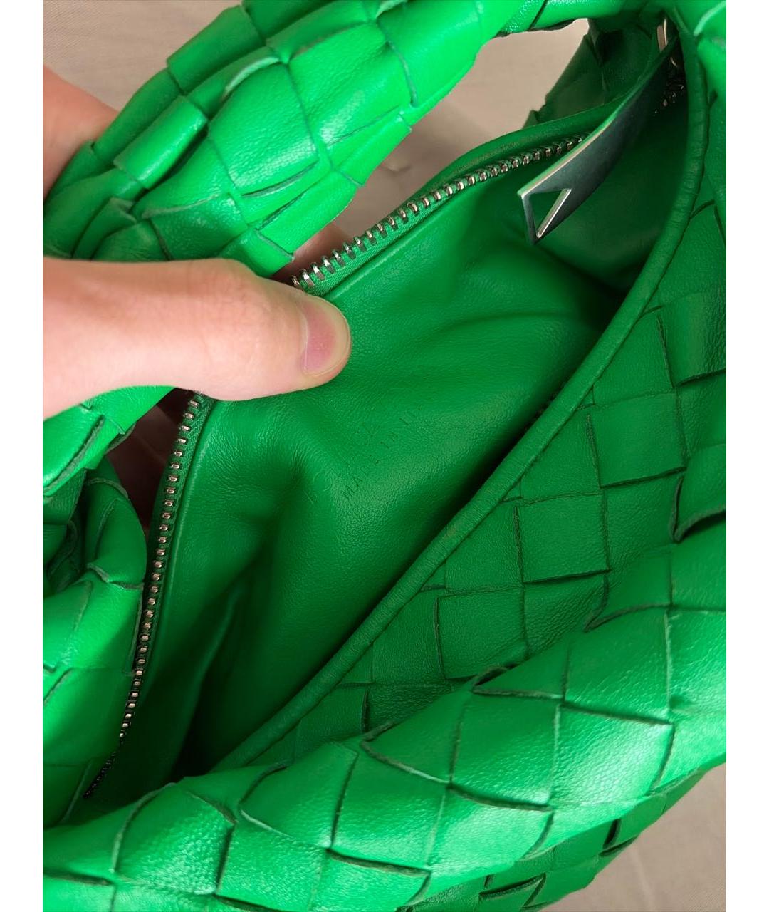 BOTTEGA VENETA Зеленая кожаная сумка с короткими ручками, фото 5