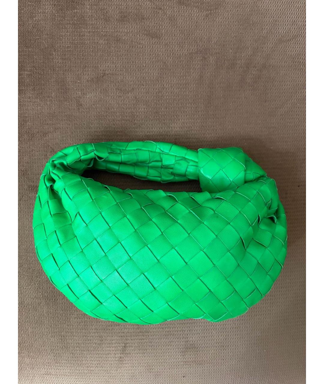 BOTTEGA VENETA Зеленая кожаная сумка с короткими ручками, фото 3