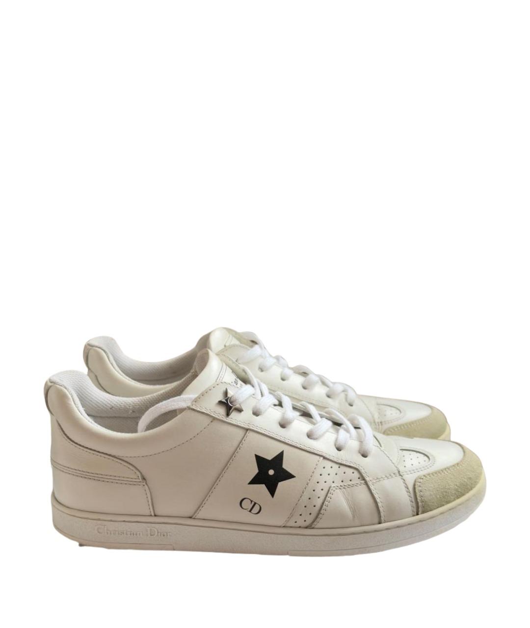 CHRISTIAN DIOR Белые кожаные кеды, фото 1