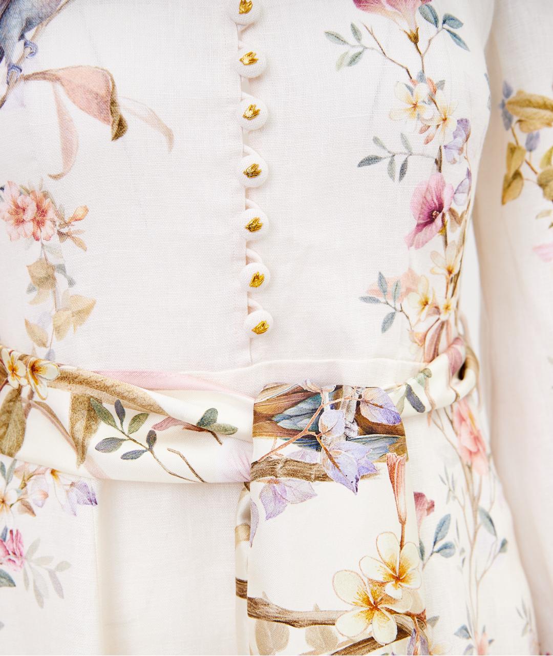 ZIMMERMANN Бежевое льняное повседневное платье, фото 4