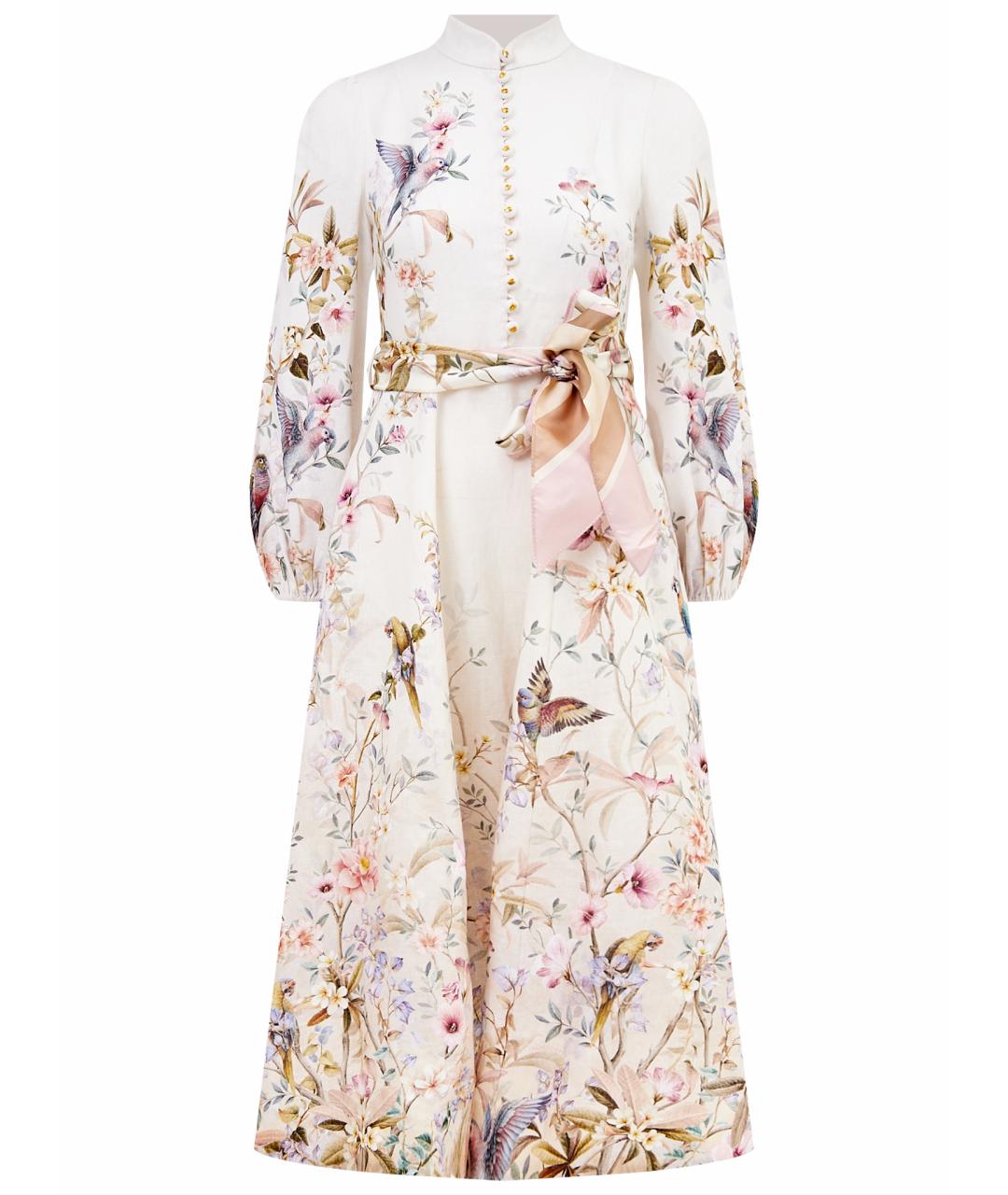ZIMMERMANN Бежевое льняное повседневное платье, фото 1