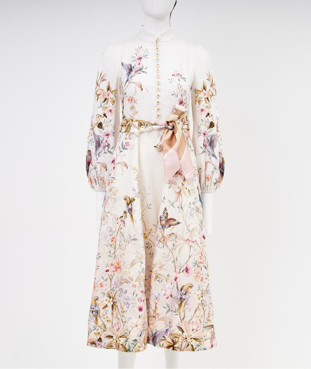ZIMMERMANN Бежевое льняное повседневное платье, фото 7