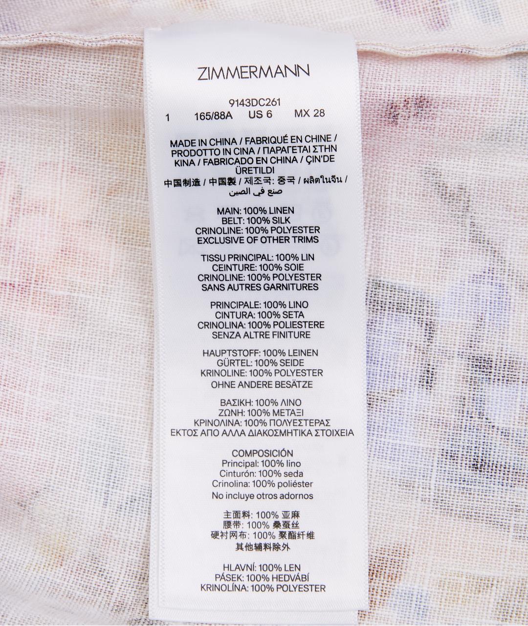 ZIMMERMANN Бежевое льняное повседневное платье, фото 6