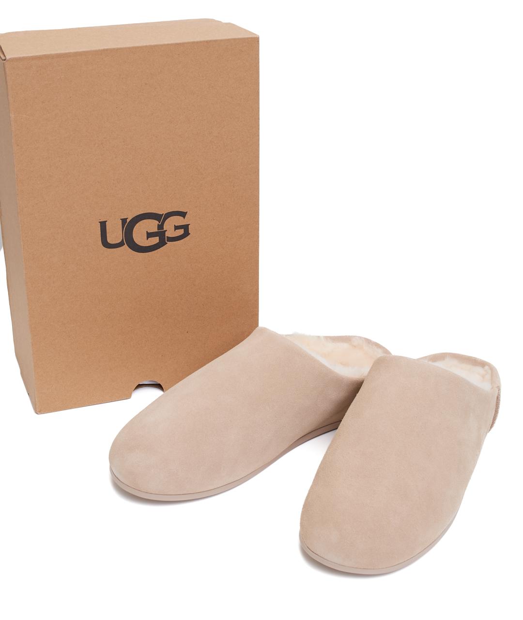 UGG AUSTRALIA Бежевые замшевые сабо, фото 8