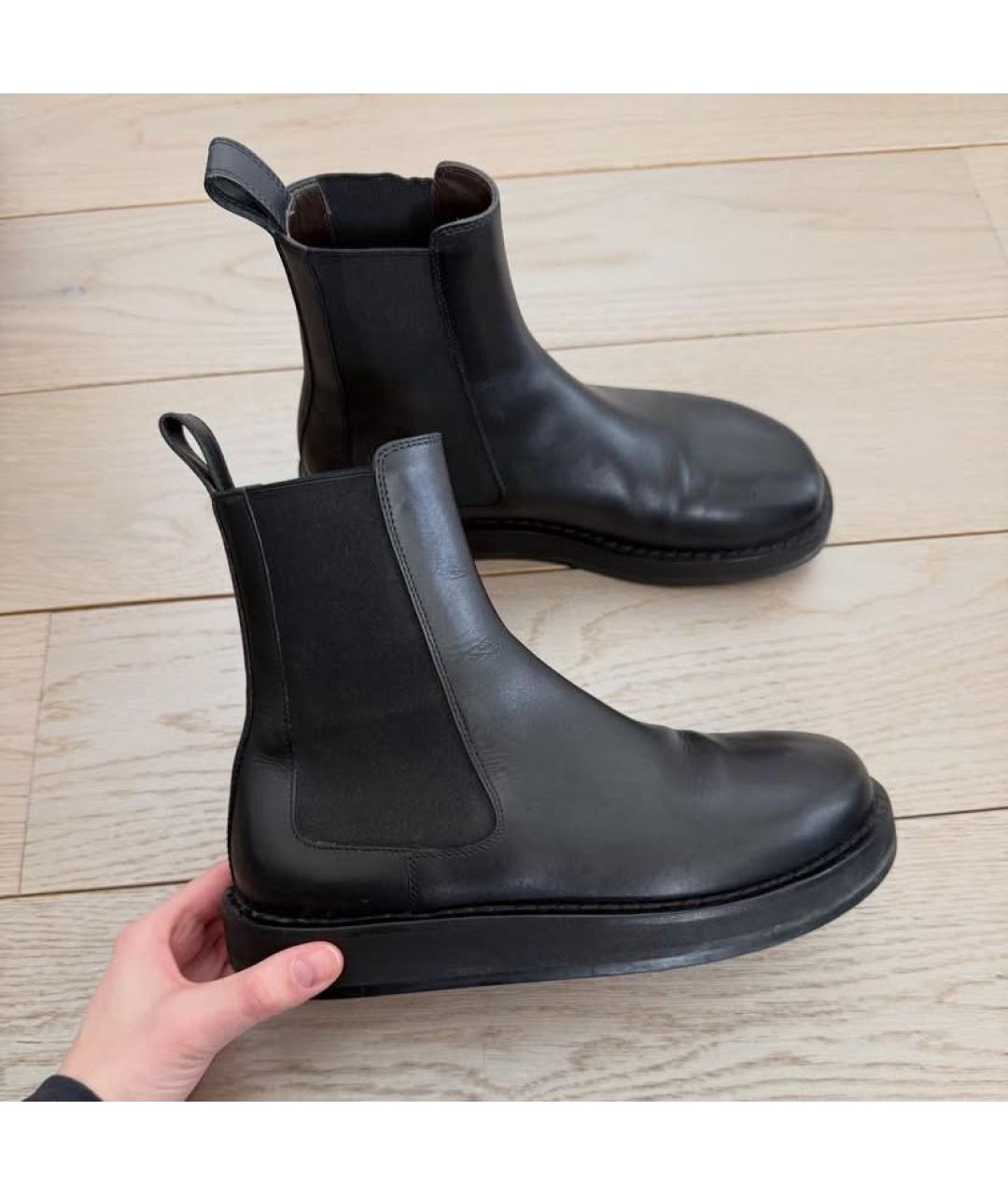 THE ROW Черные кожаные ботинки, фото 4