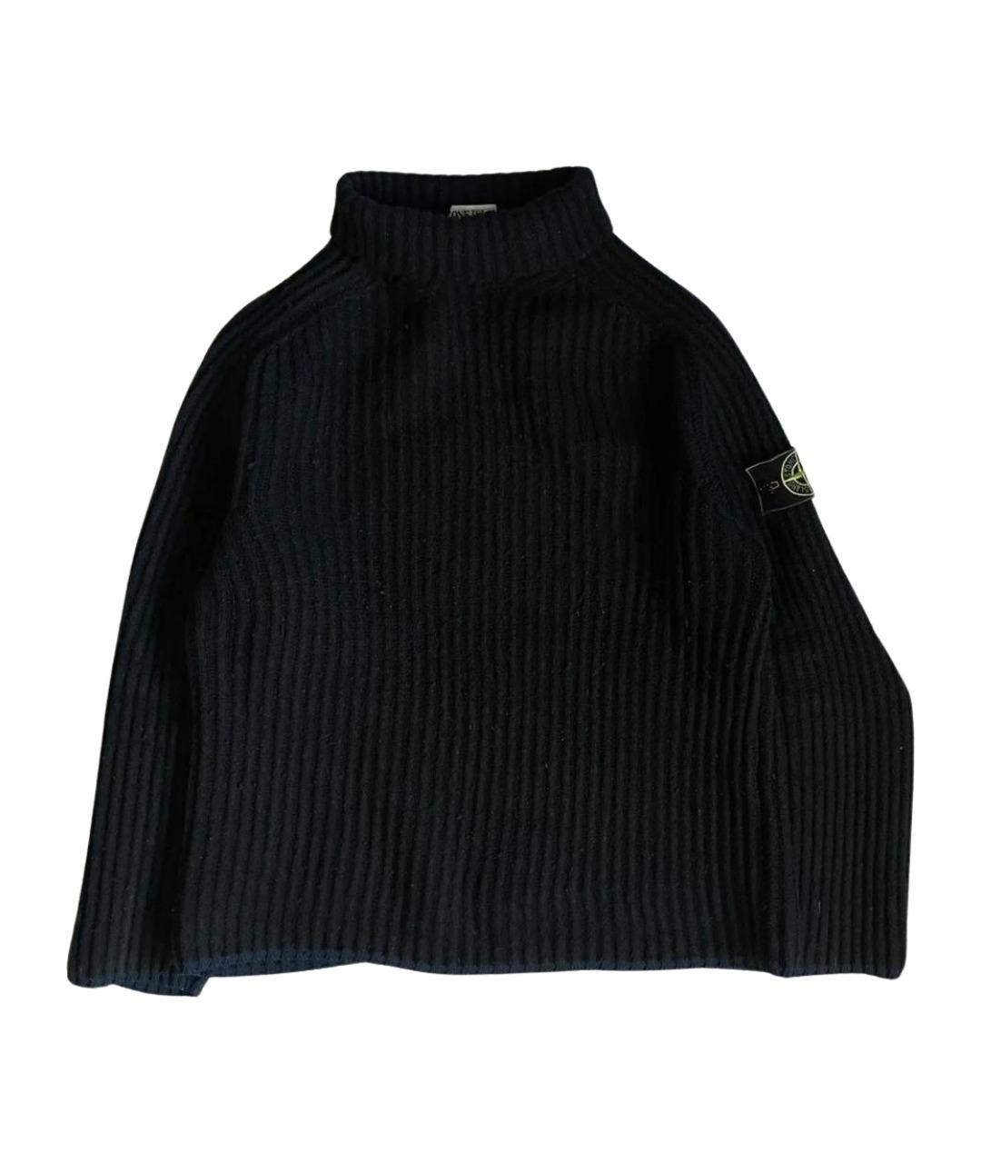 STONE ISLAND Черный шерстяной джемпер / свитер, фото 1