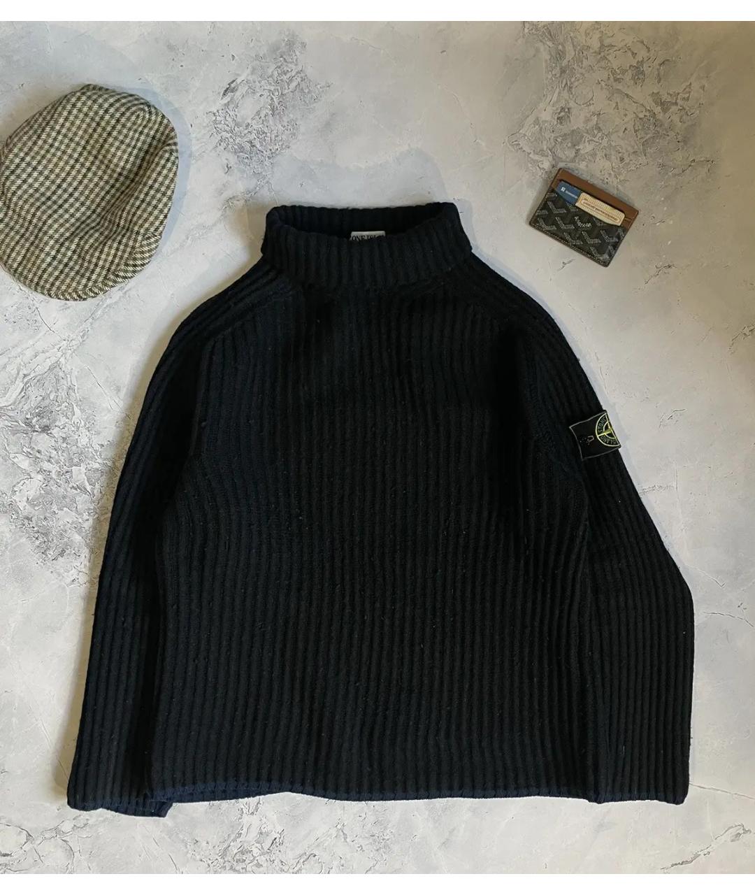 STONE ISLAND Черный шерстяной джемпер / свитер, фото 6