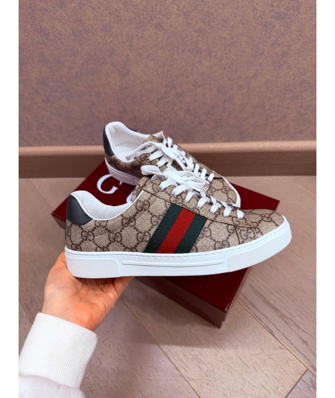 GUCCI Бежевые кеды, фото 8
