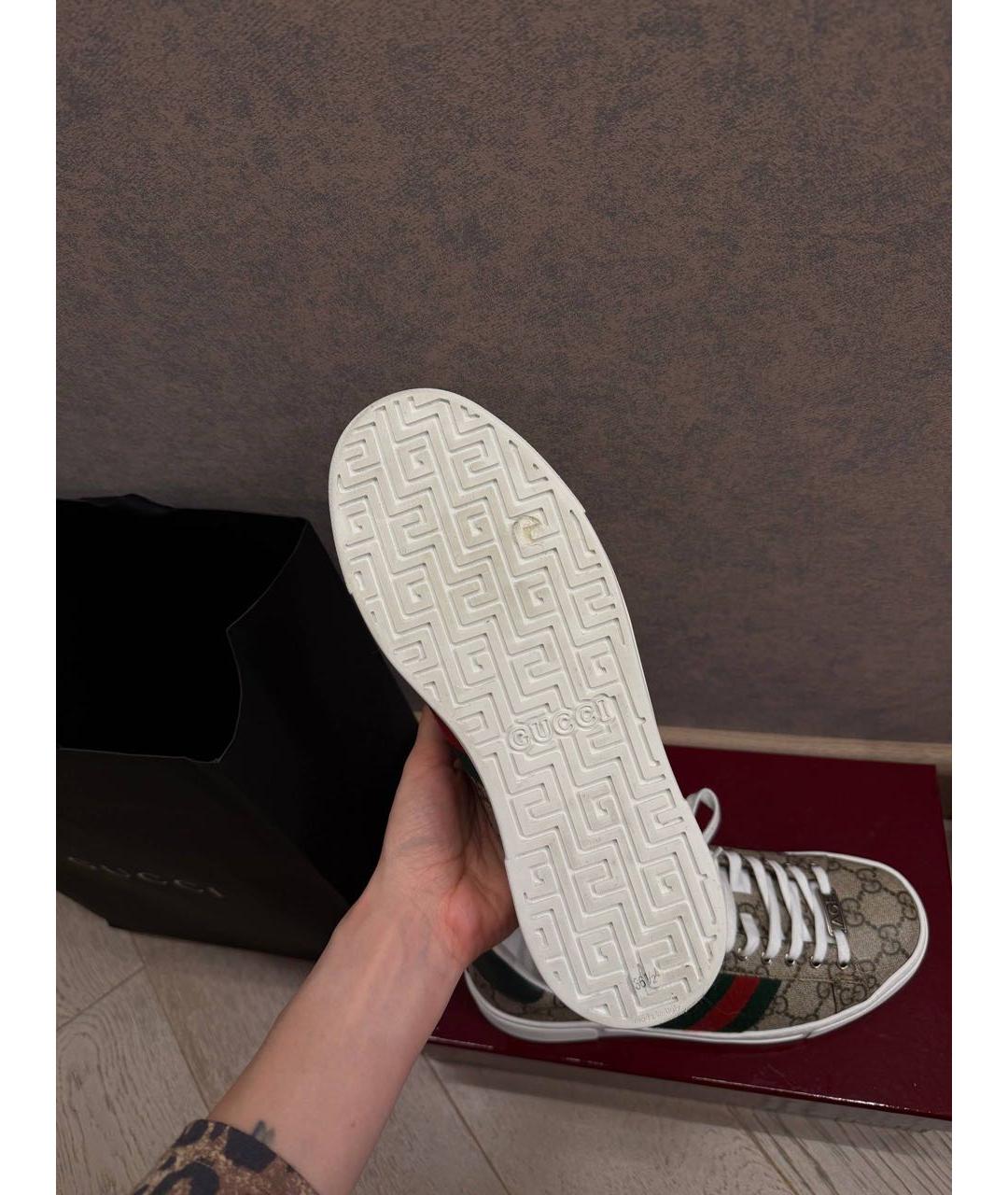 GUCCI Бежевые кеды, фото 7