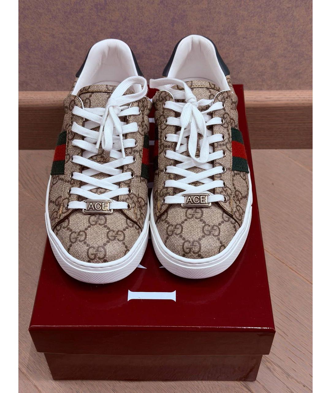 GUCCI Бежевые кеды, фото 2