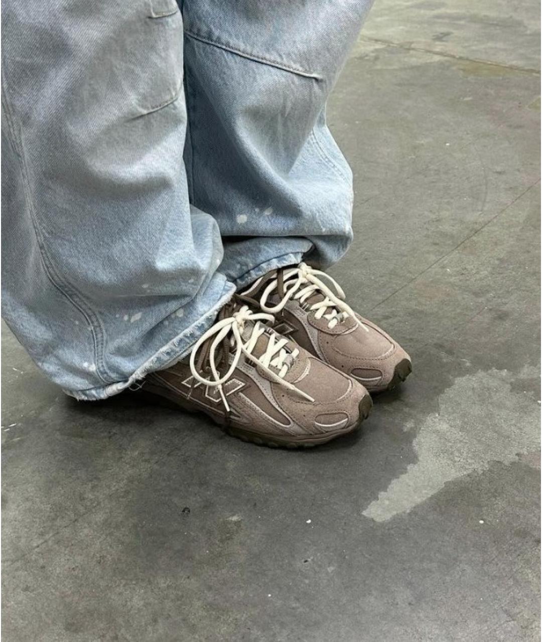 NEW BALANCE Бежевые замшевые кроссовки, фото 3