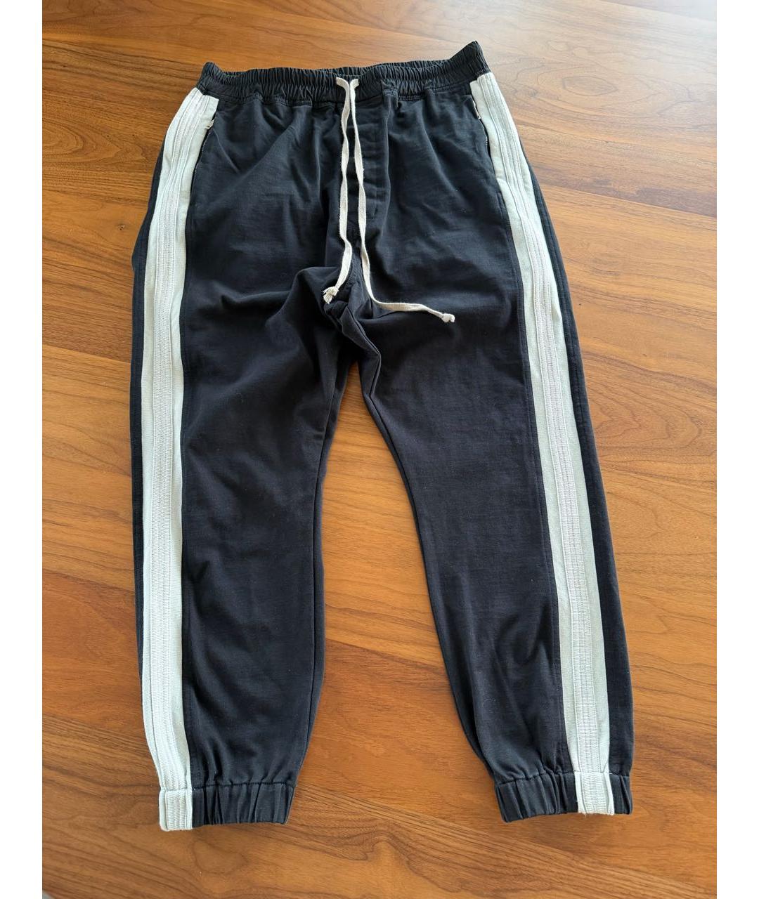 RICK OWENS Черные хлопковые повседневные брюки, фото 8