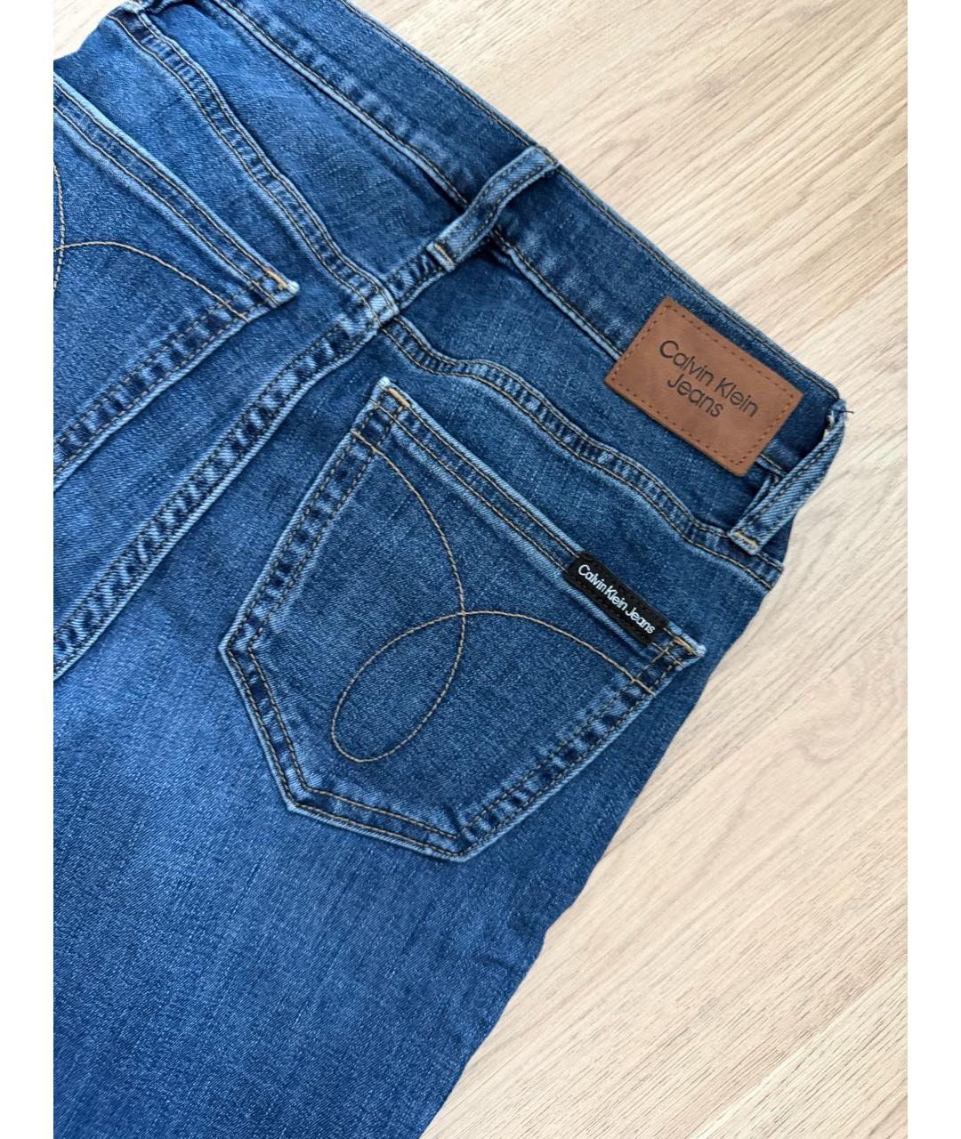 CALVIN KLEIN Синие хлопковые джинсы клеш, фото 5