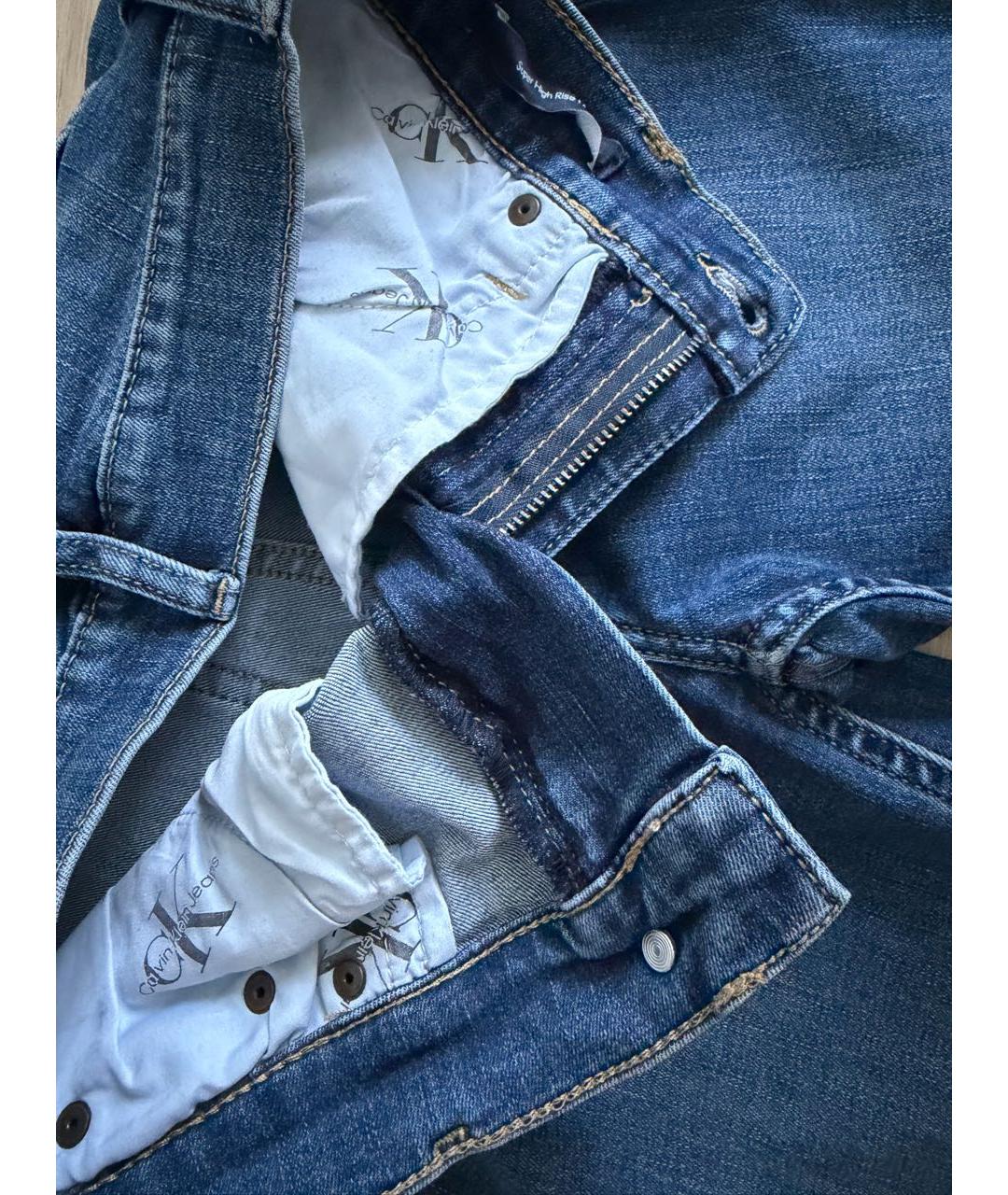 CALVIN KLEIN Синие хлопковые джинсы клеш, фото 4