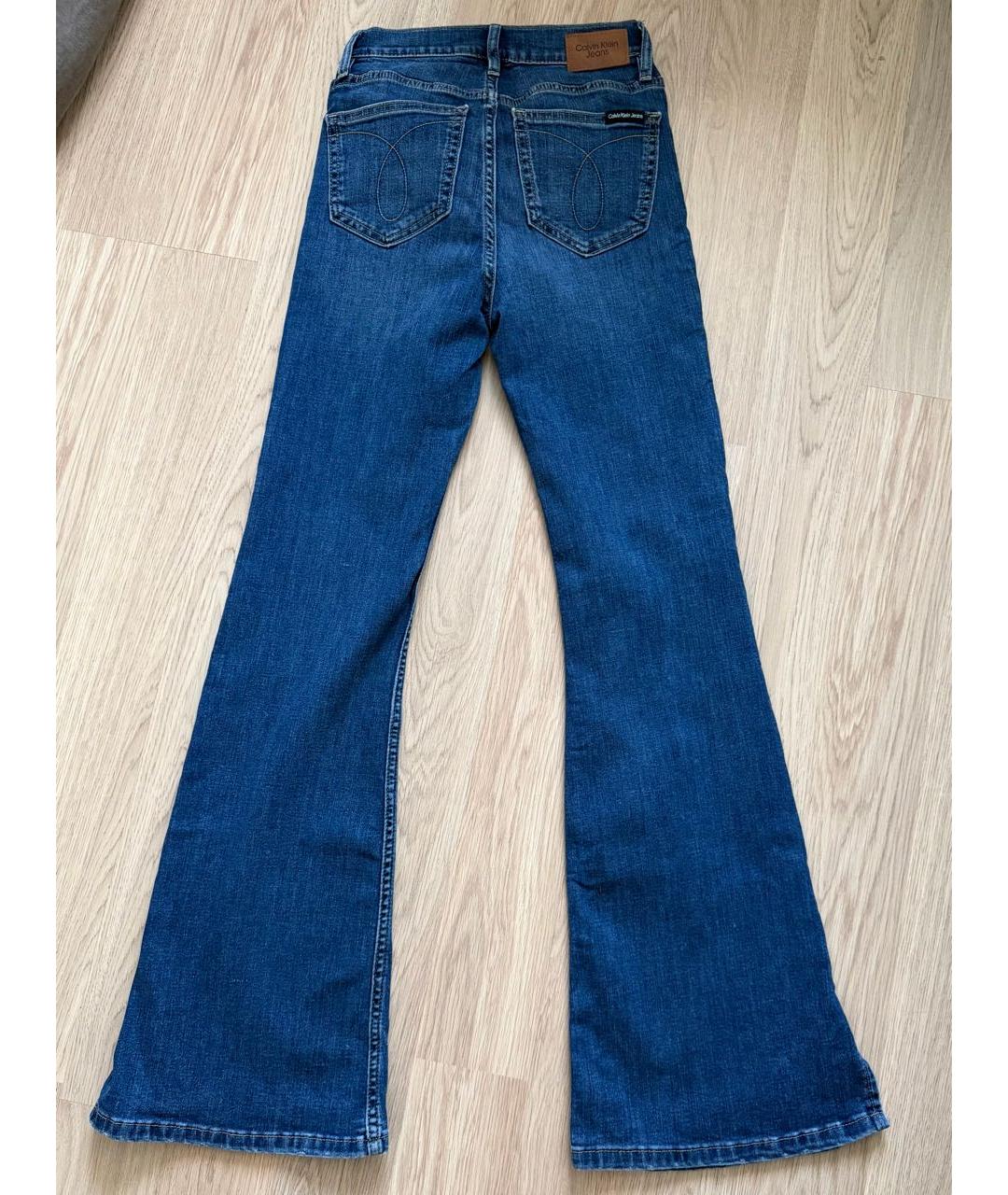 CALVIN KLEIN Синие хлопковые джинсы клеш, фото 2