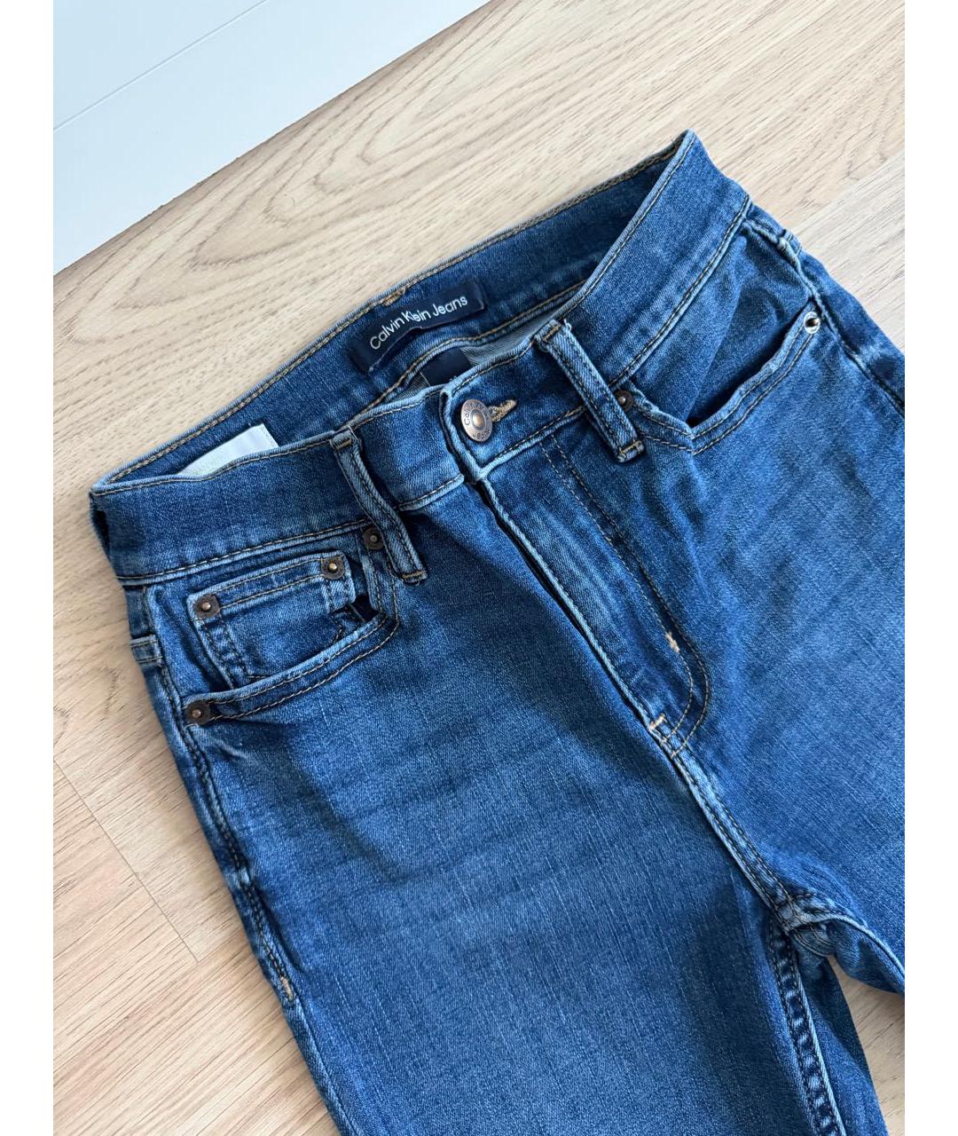 CALVIN KLEIN Синие хлопковые джинсы клеш, фото 3