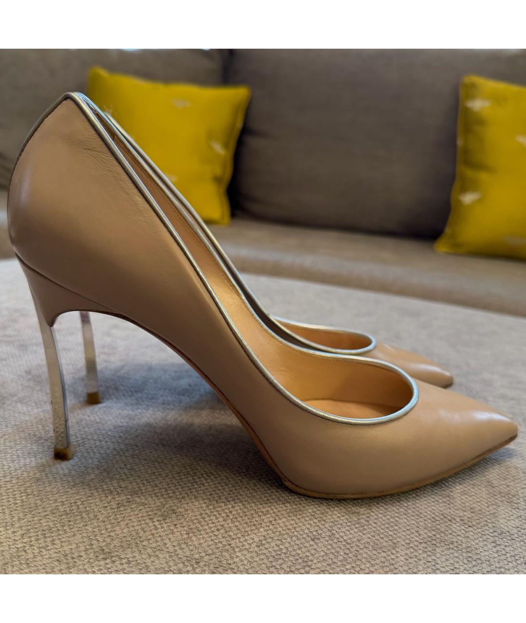 CASADEI Бежевые кожаные туфли, фото 6