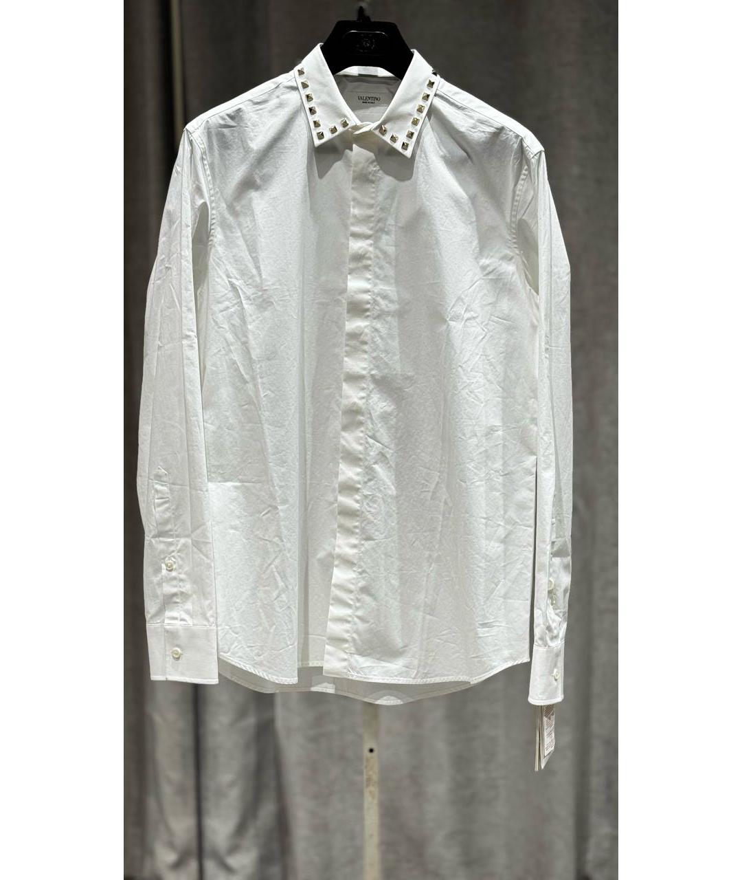 VALENTINO Белая хлопковая классическая рубашка, фото 5