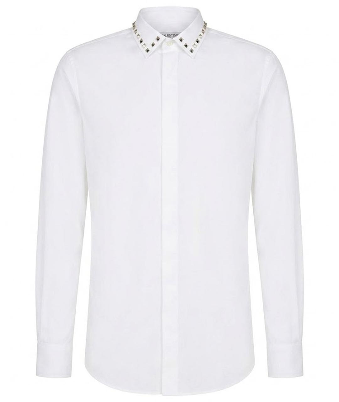 VALENTINO Белая хлопковая классическая рубашка, фото 1