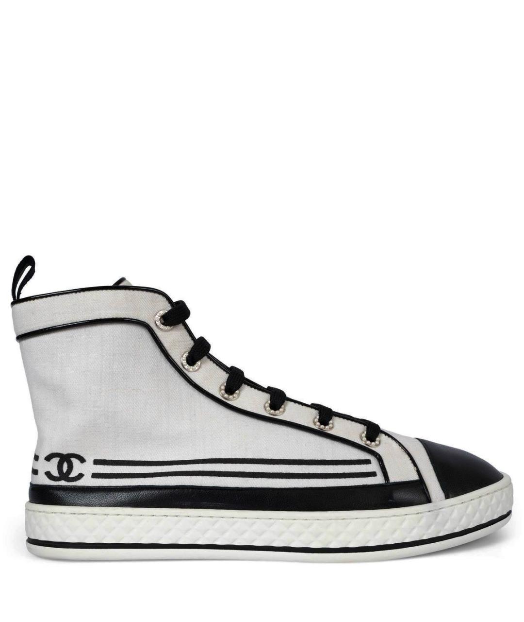 CHANEL Белые текстильные кеды, фото 1