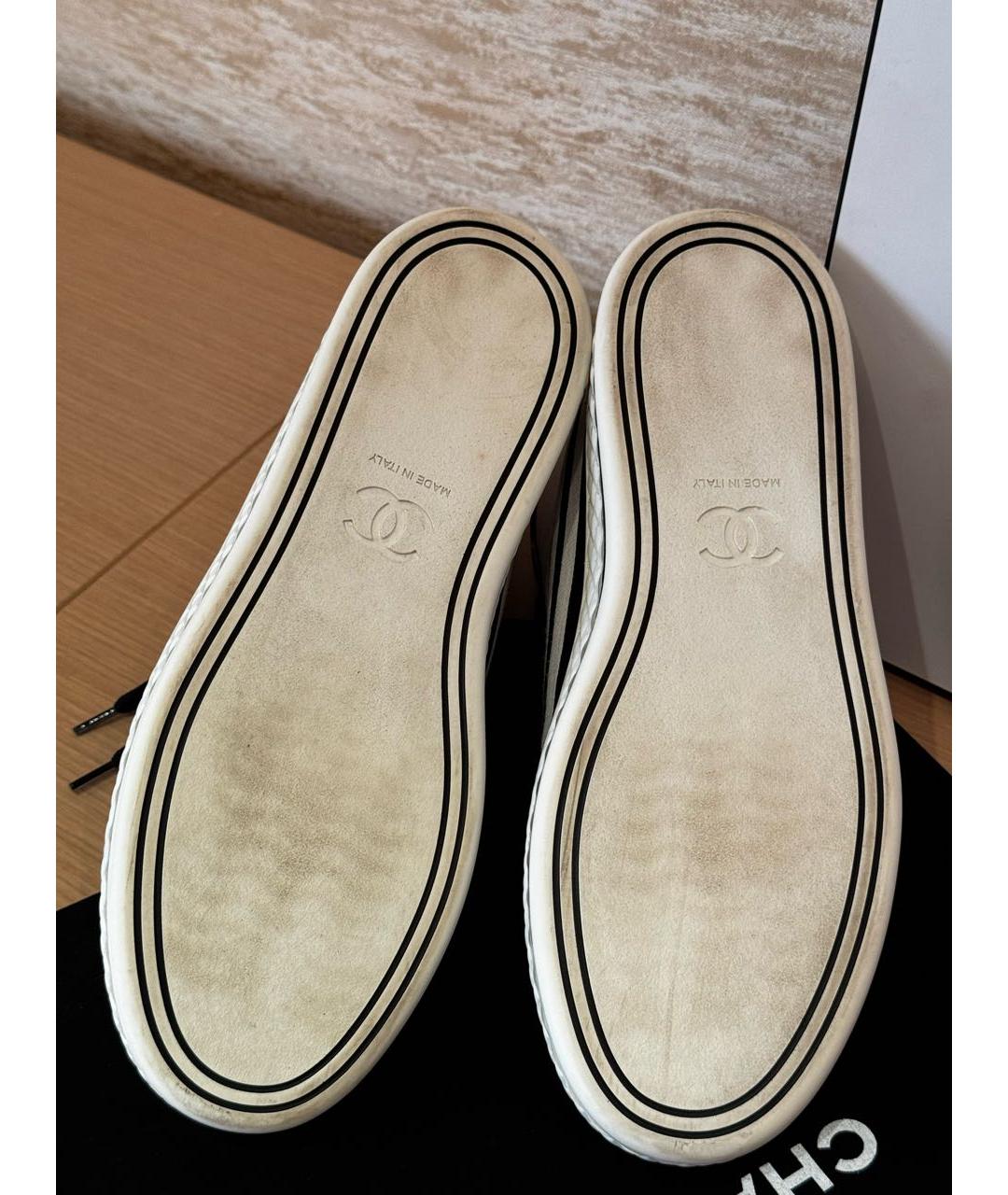 CHANEL Белые текстильные кеды, фото 7