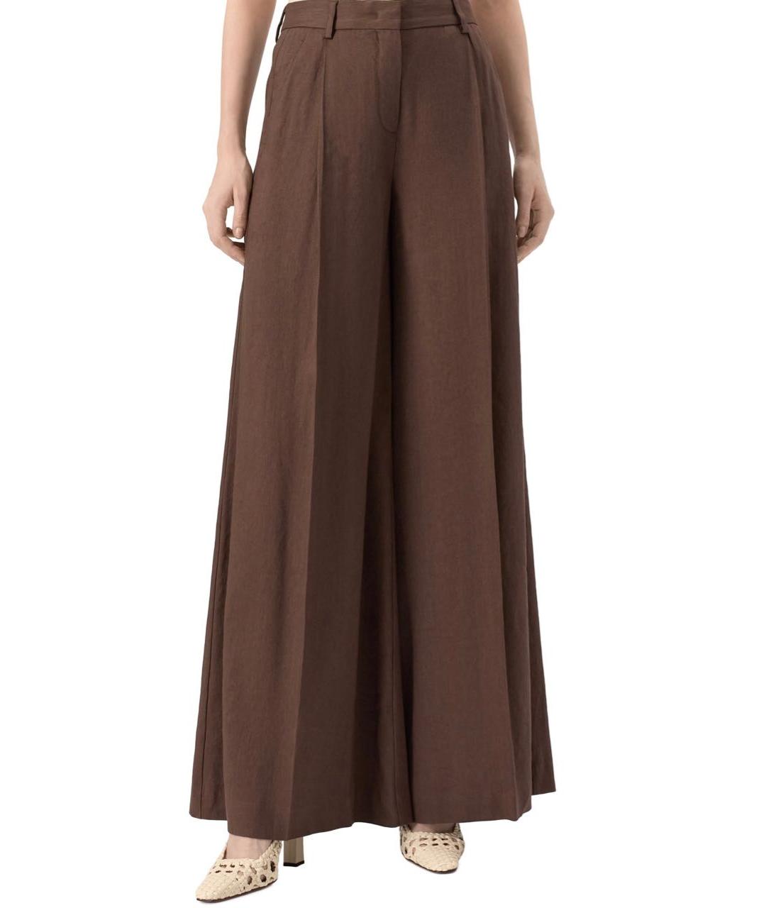 LORENA ANTONIAZZI Коричневый льняной костюм с брюками, фото 6