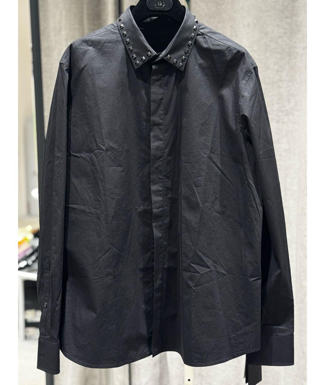 VALENTINO Черная хлопковая классическая рубашка, фото 5