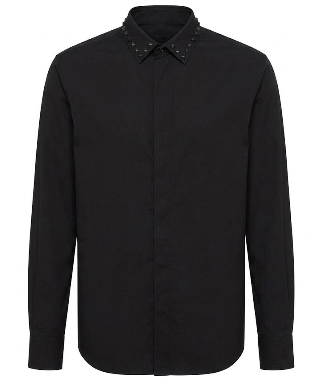 VALENTINO Черная хлопковая классическая рубашка, фото 1