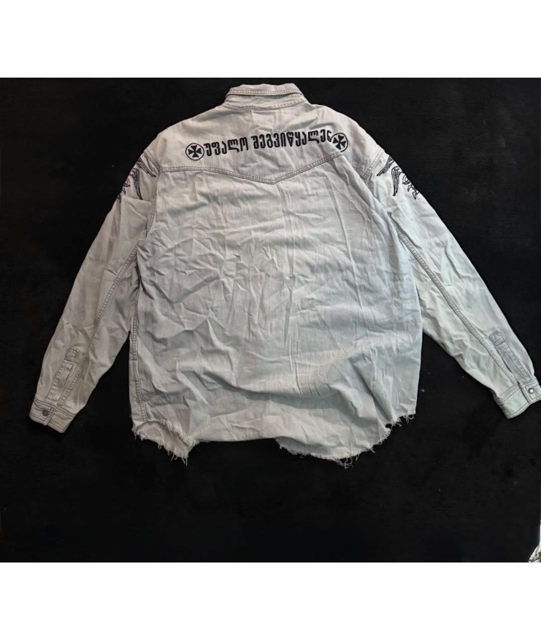 VETEMENTS Серая хлопковая кэжуал рубашка, фото 2