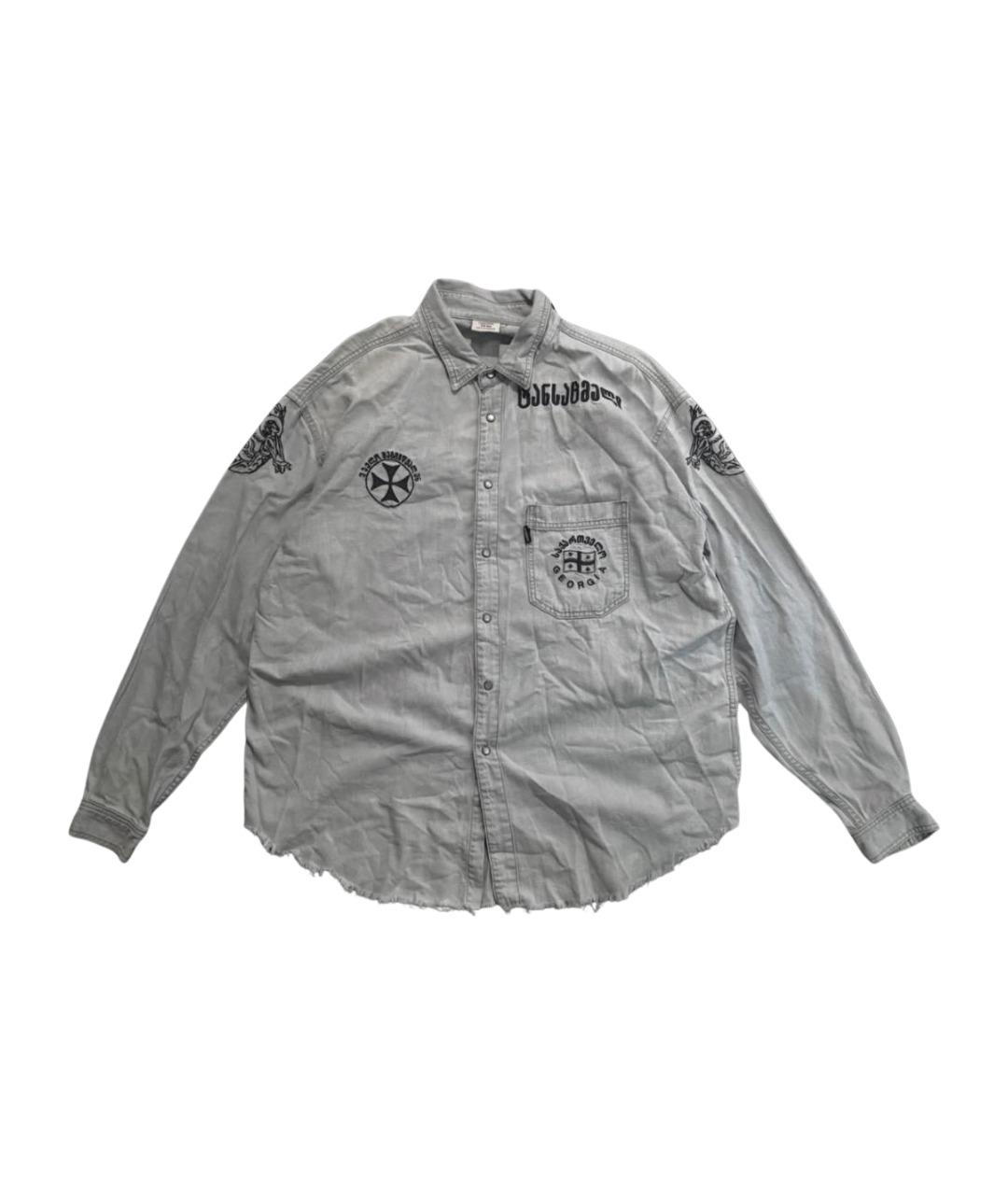 VETEMENTS Серая хлопковая кэжуал рубашка, фото 1