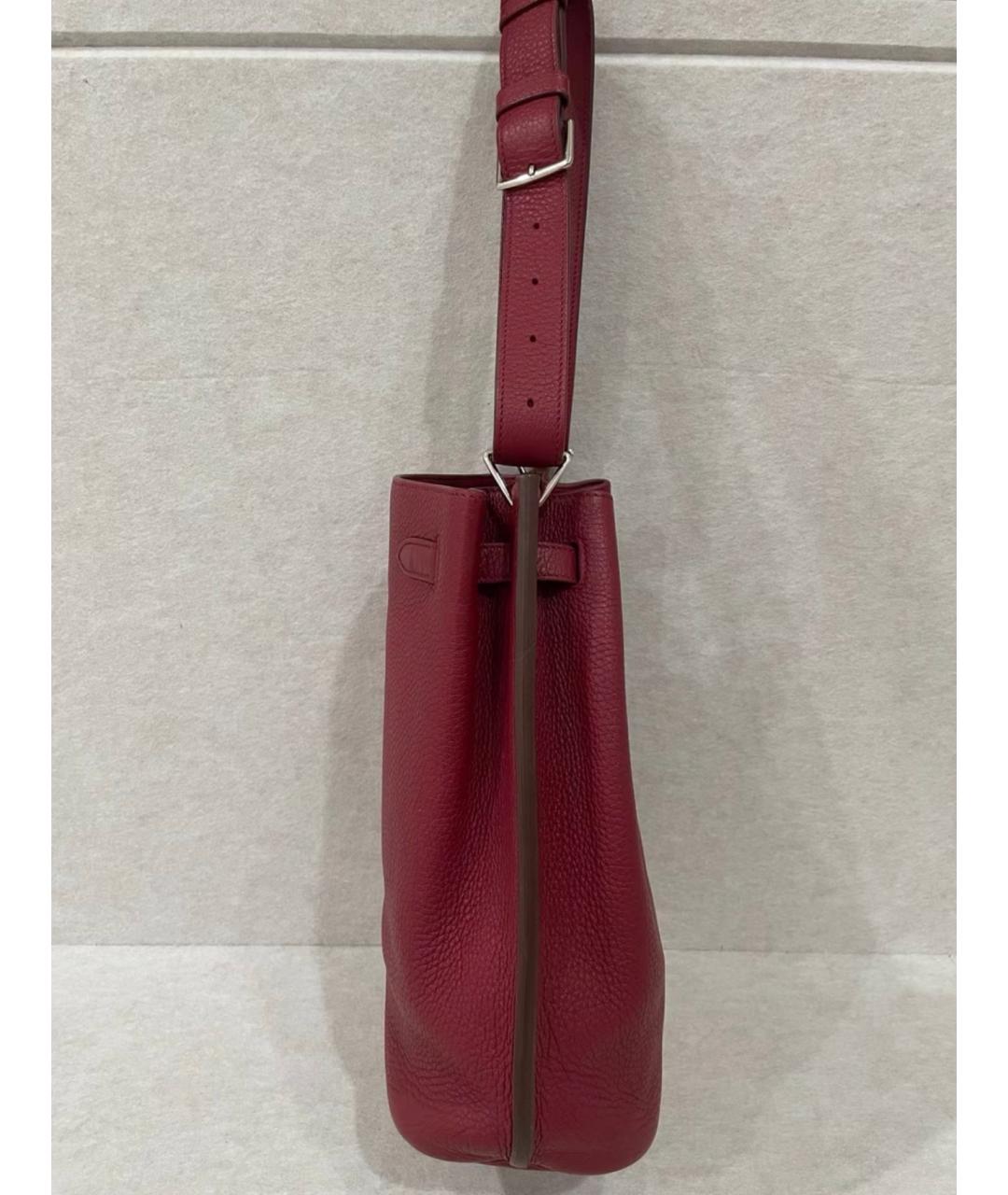 HERMES Красная кожаная сумка через плечо, фото 4