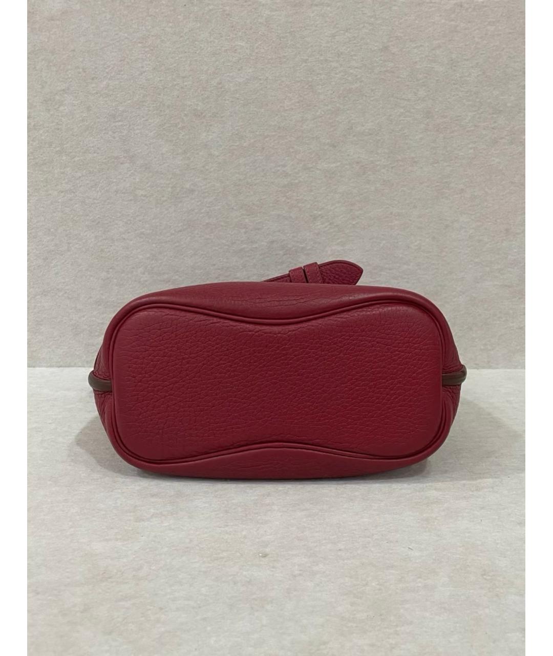 HERMES Красная кожаная сумка через плечо, фото 7