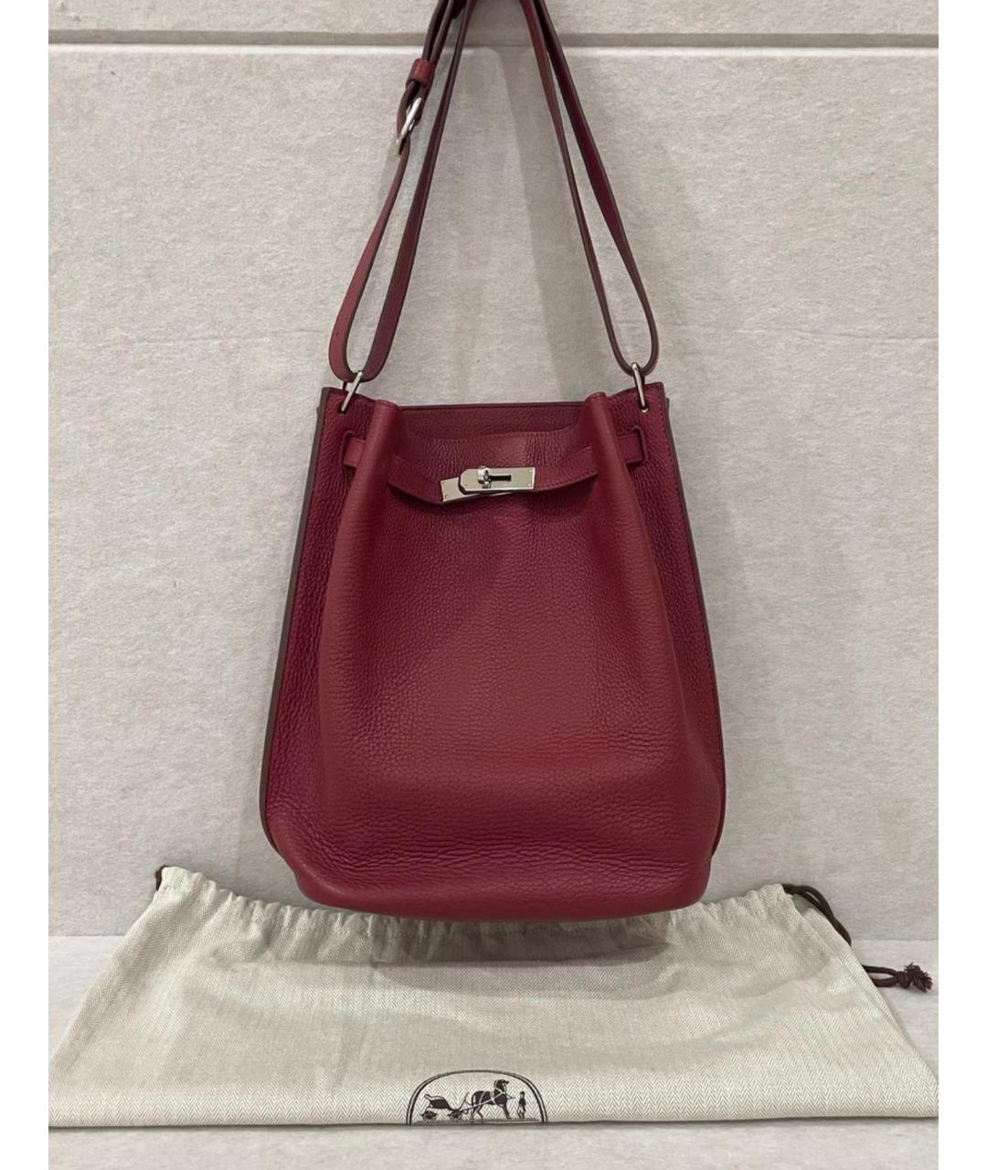 HERMES Красная кожаная сумка через плечо, фото 2