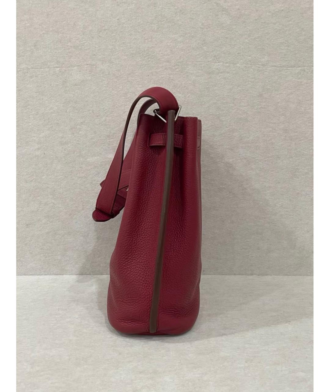 HERMES Красная кожаная сумка через плечо, фото 5