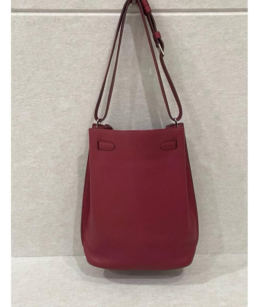 HERMES Красная кожаная сумка через плечо, фото 3