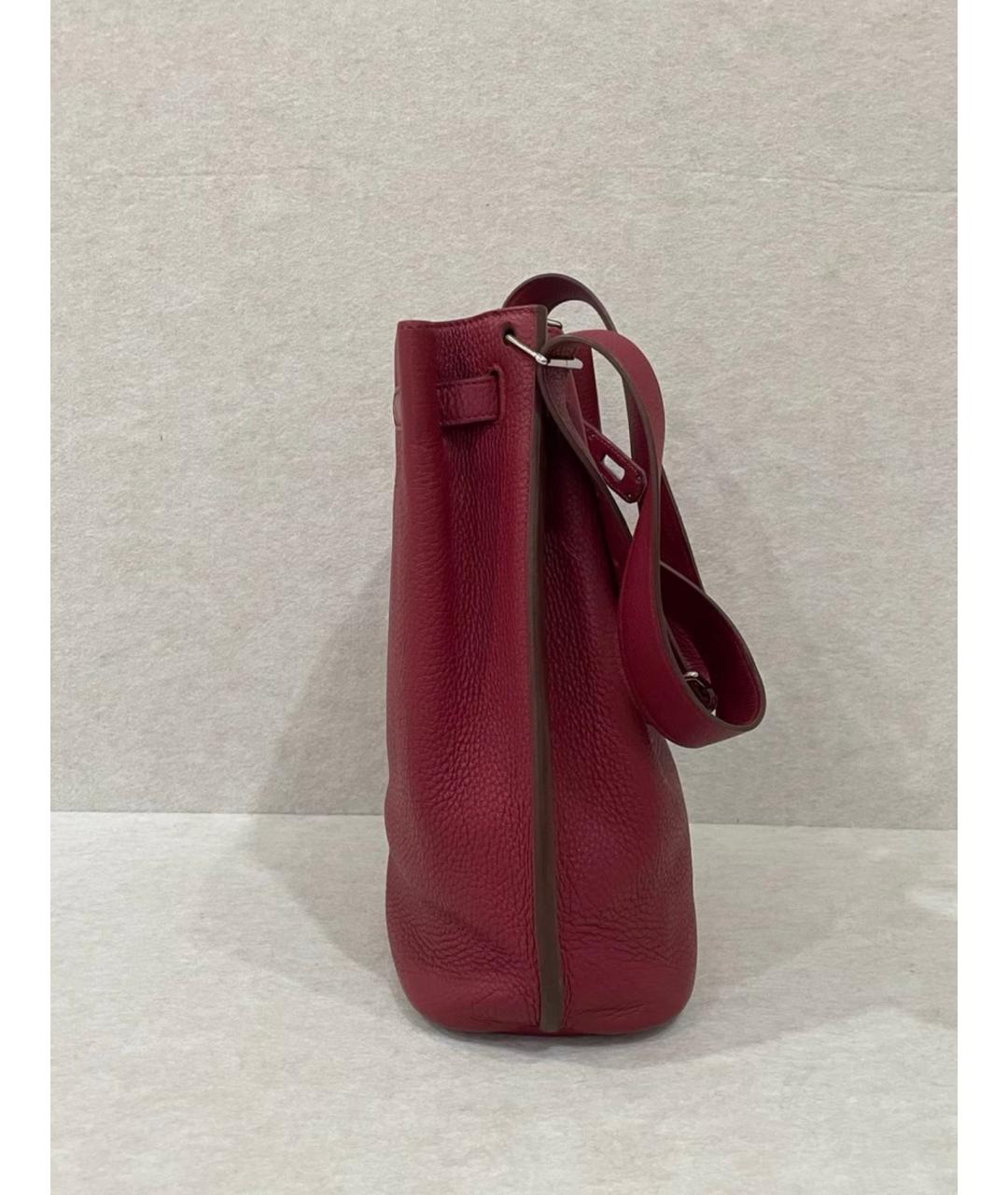 HERMES Красная кожаная сумка через плечо, фото 6