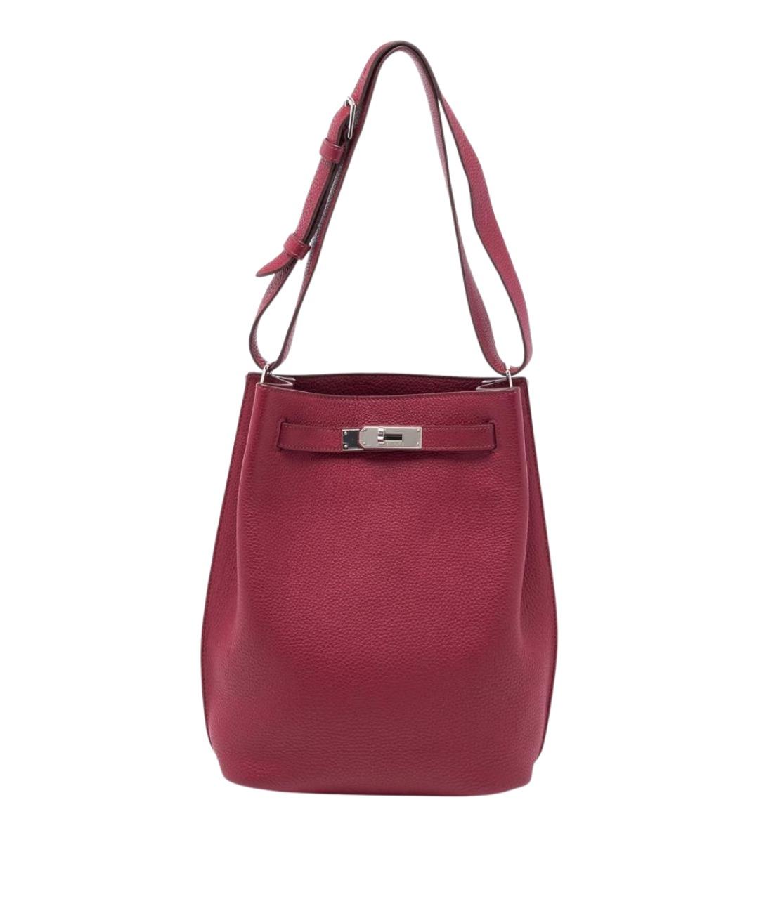 HERMES Красная кожаная сумка через плечо, фото 1