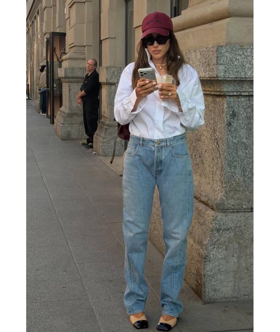 CHANEL Синие хлопковые прямые джинсы, фото 3