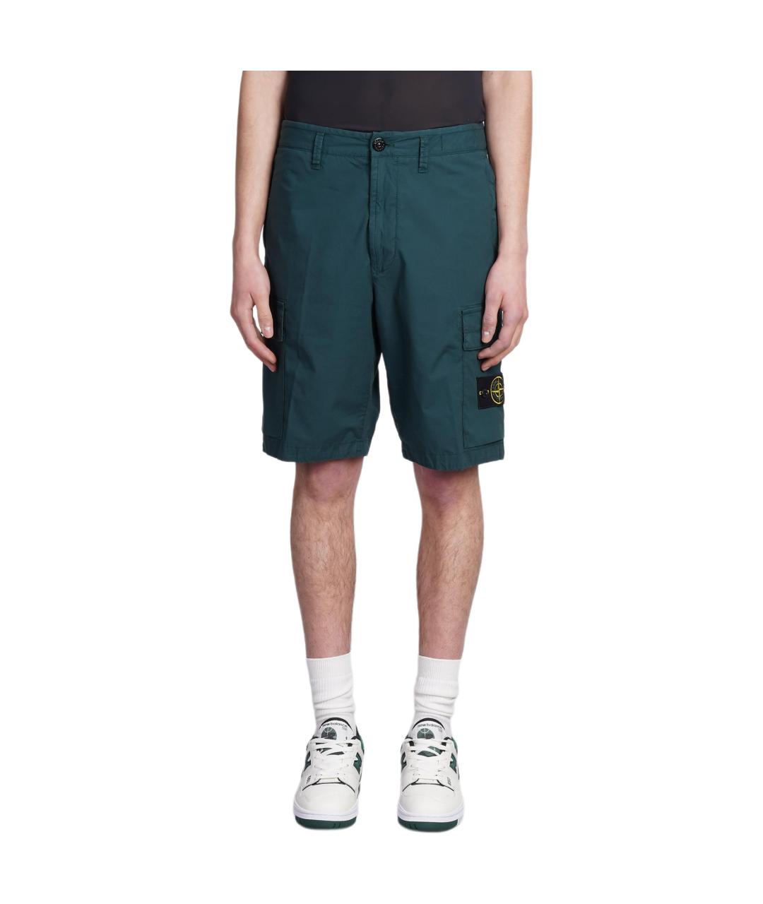STONE ISLAND Зеленые шорты, фото 3