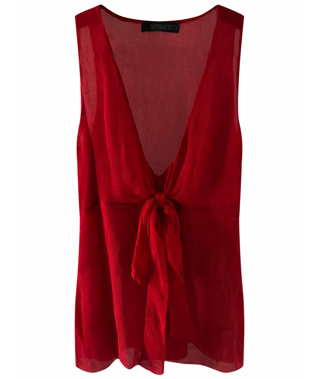 ERMANNO SCERVINO Красная шелковая блузы, фото 1