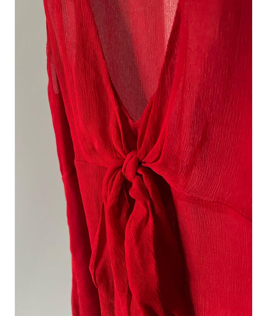 ERMANNO SCERVINO Красная шелковая блузы, фото 4