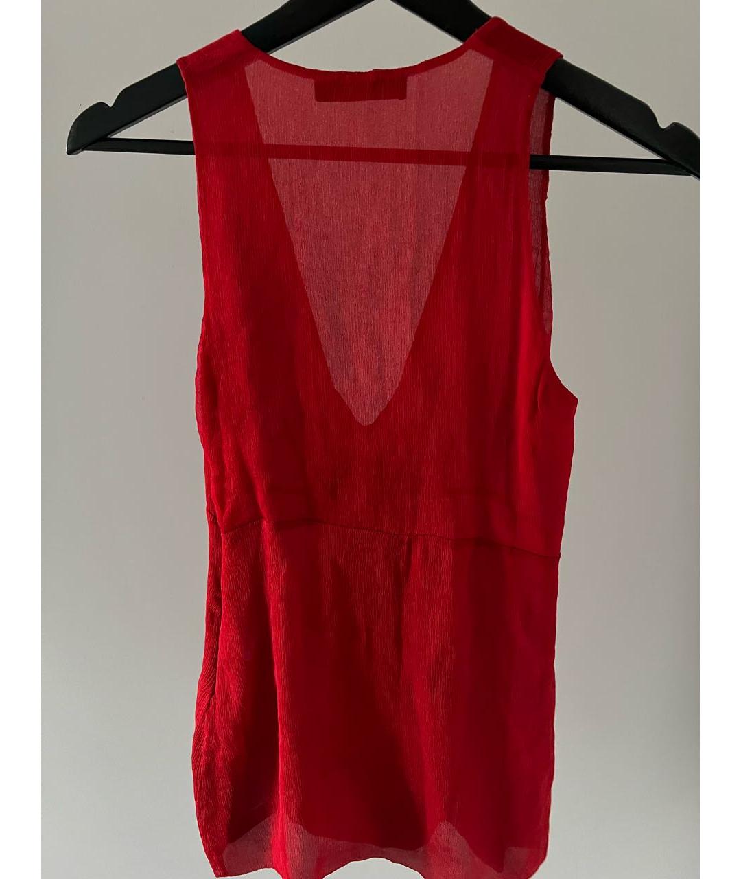 ERMANNO SCERVINO Красная шелковая блузы, фото 2