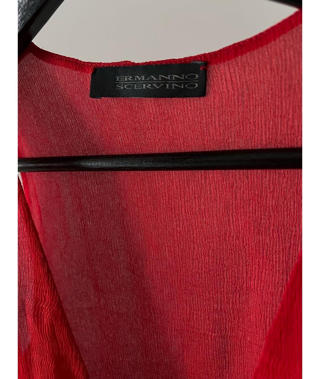 ERMANNO SCERVINO Красная шелковая блузы, фото 3